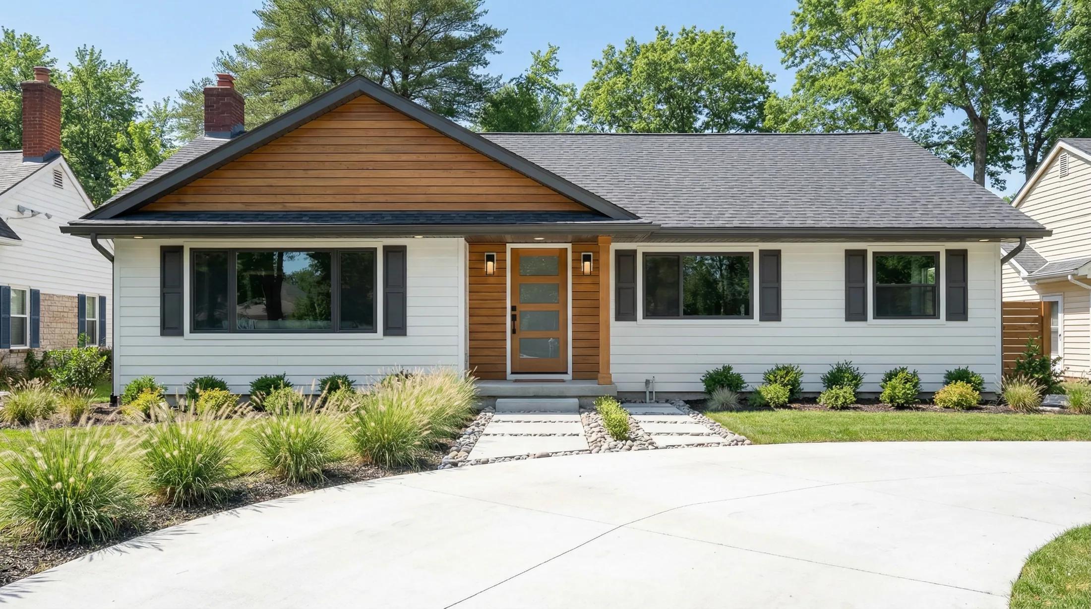 A home exterior reimagined in a modern style