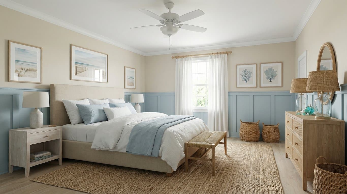 Coastal interior design: AI-rendered example