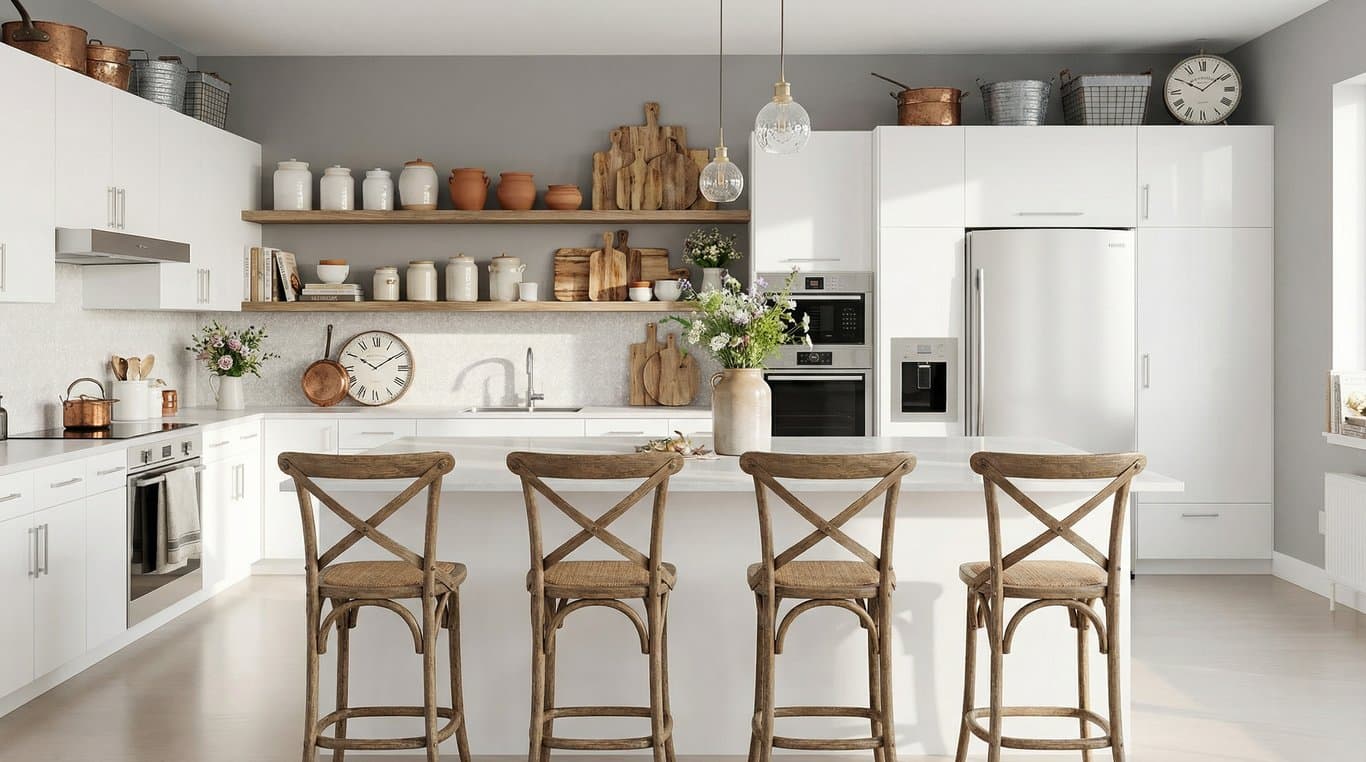 Farmhouse interior design: AI-rendered example