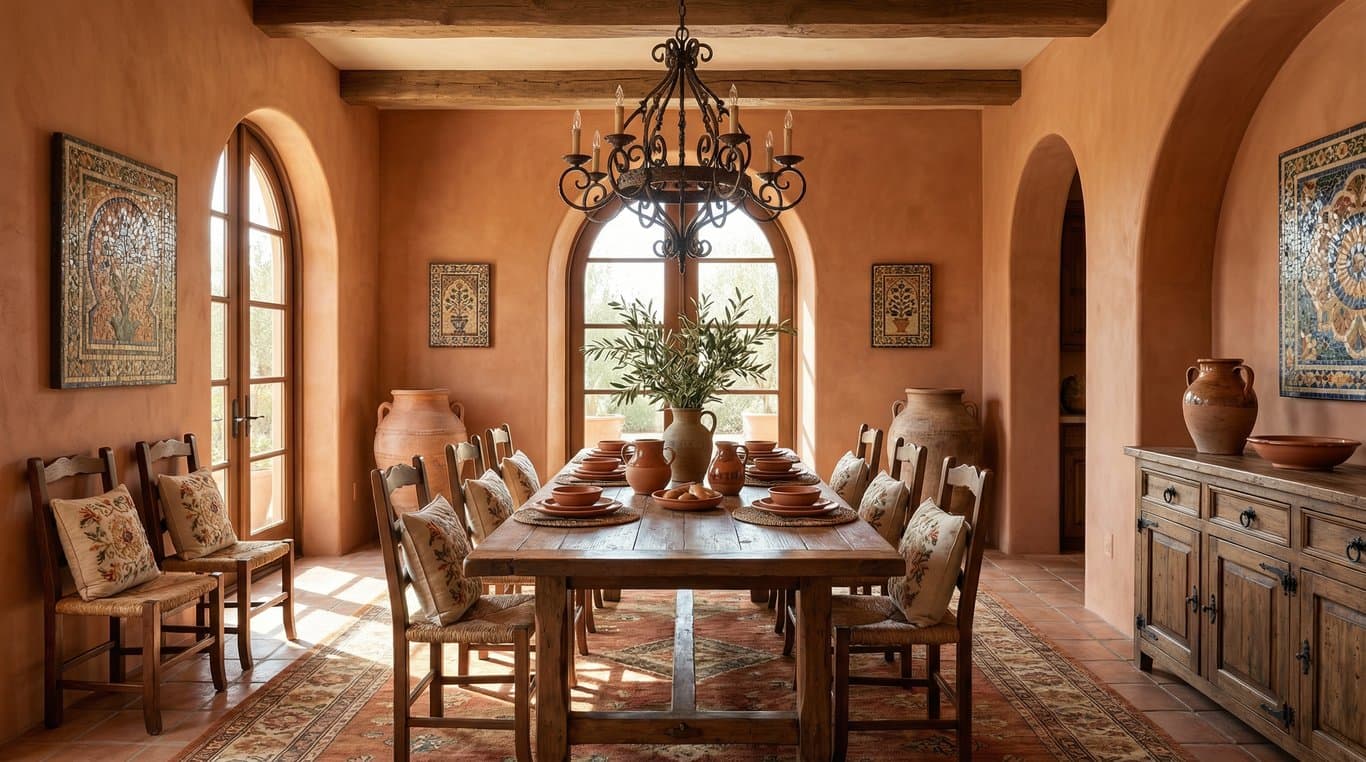 Mediterranean interior design: AI-rendered example