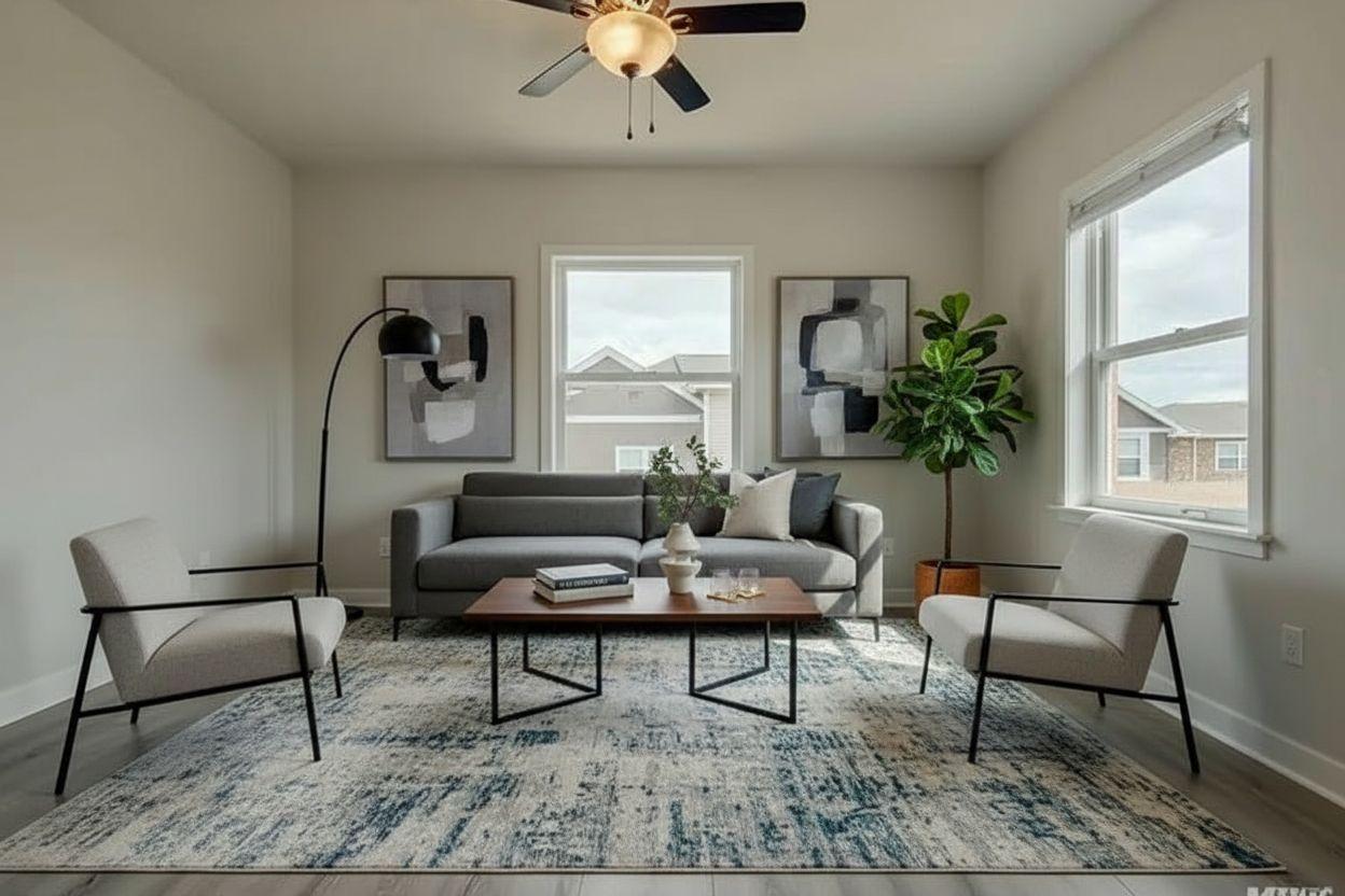 Modern living room after AI virtual staging by Renovaitor: Restyled Modern Living Room