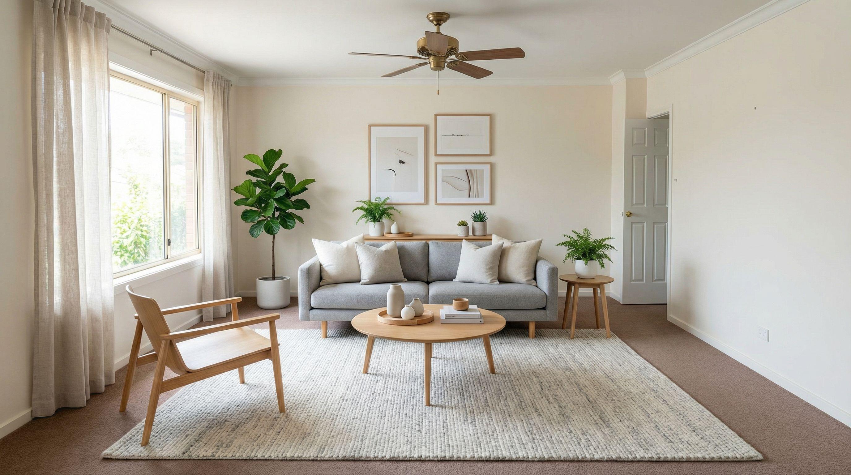 Modern living room after AI restyle by Renovaitor: Warm & Inviting Living Room – Traditional