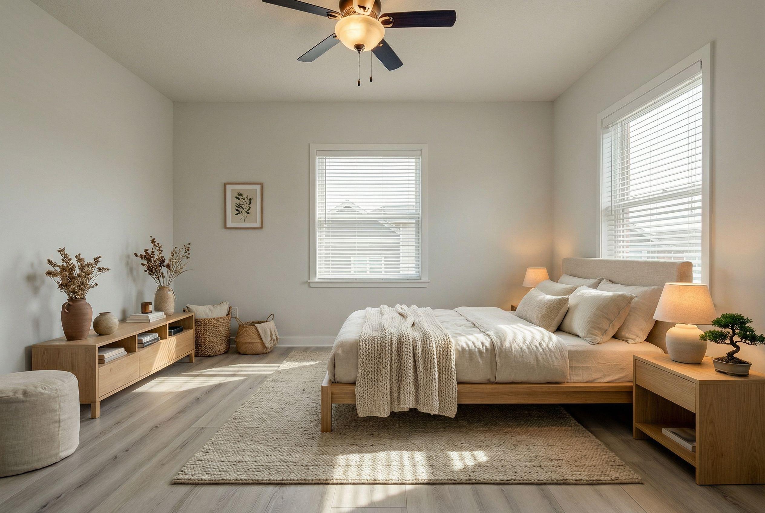 Modern bedroom after AI sketch-to-photo rendering by Renovaitor: Restyled Modern Bedroom