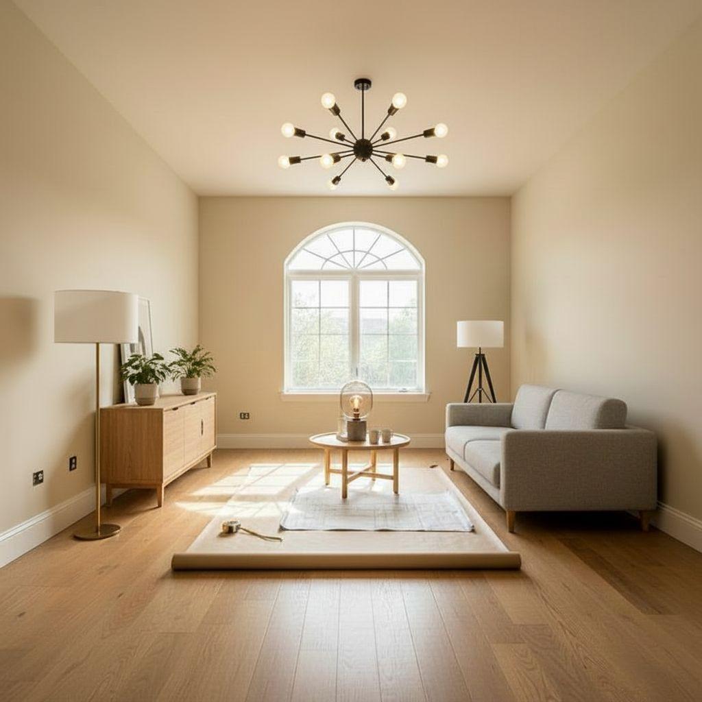 Modern living room after AI restyle by Renovaitor: Restyled Modern Living Room