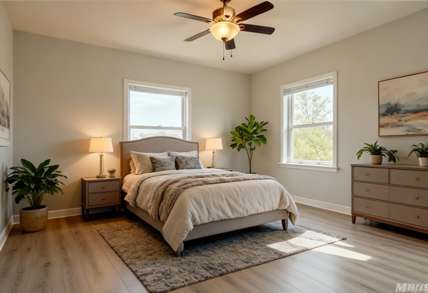 Modern bedroom after AI sketch-to-photo rendering by Renovaitor: Restyled Modern Bedroom