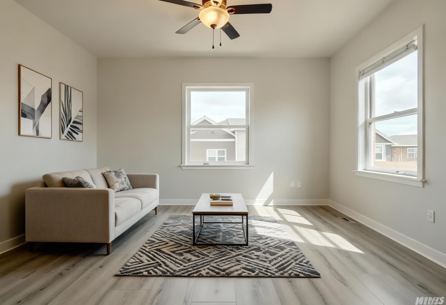 Modern living room after AI sketch-to-photo rendering by Renovaitor: Restyled Modern Living Room