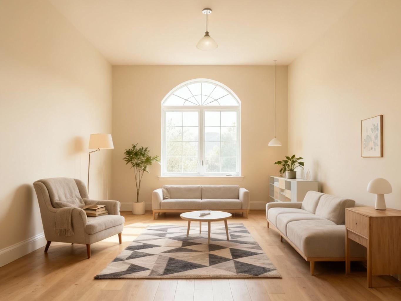 Modern living room after AI restyle by Renovaitor: Neutral & Balanced Living Room – Modern