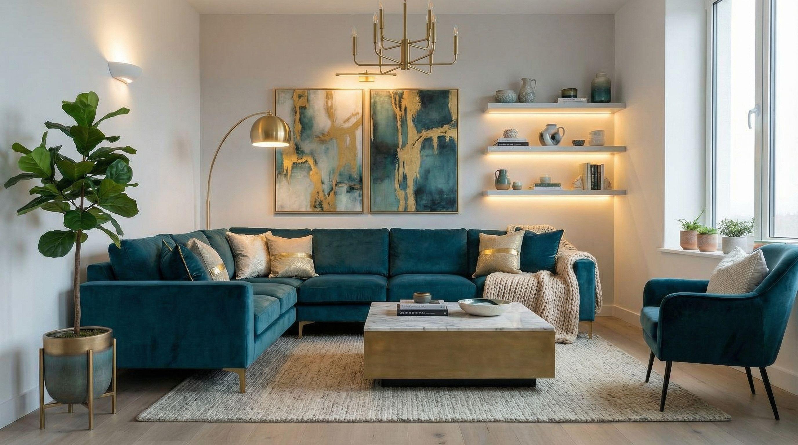 Modern living room after AI restyle by Renovaitor: Staged Modern Living Room