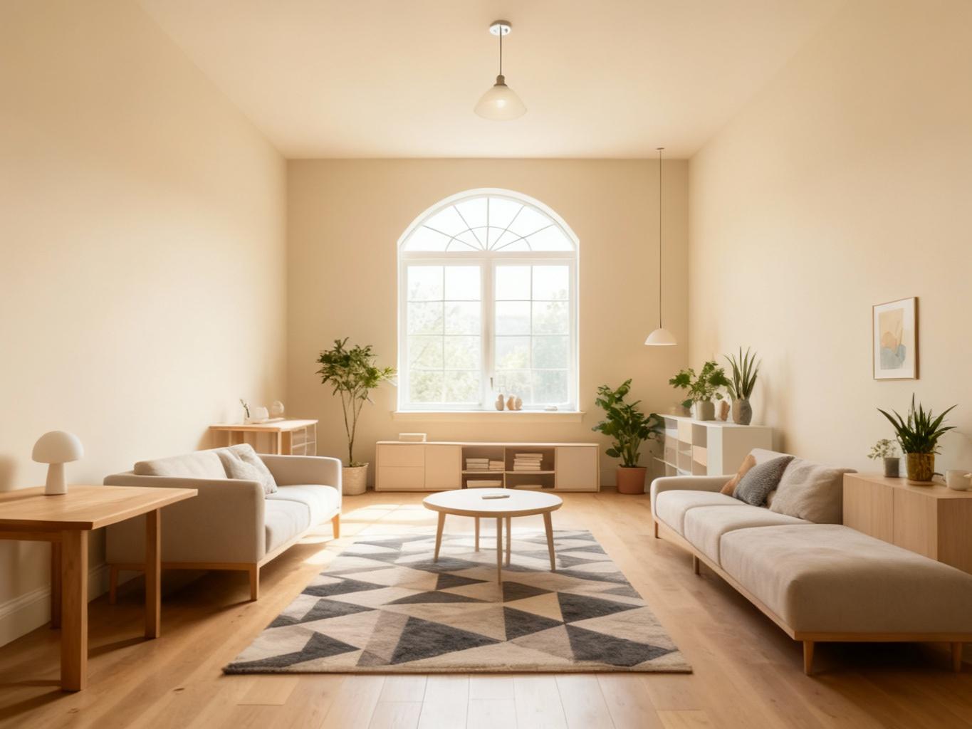 Modern living room after AI restyle by Renovaitor: Neutral & Balanced Living Room – Modern