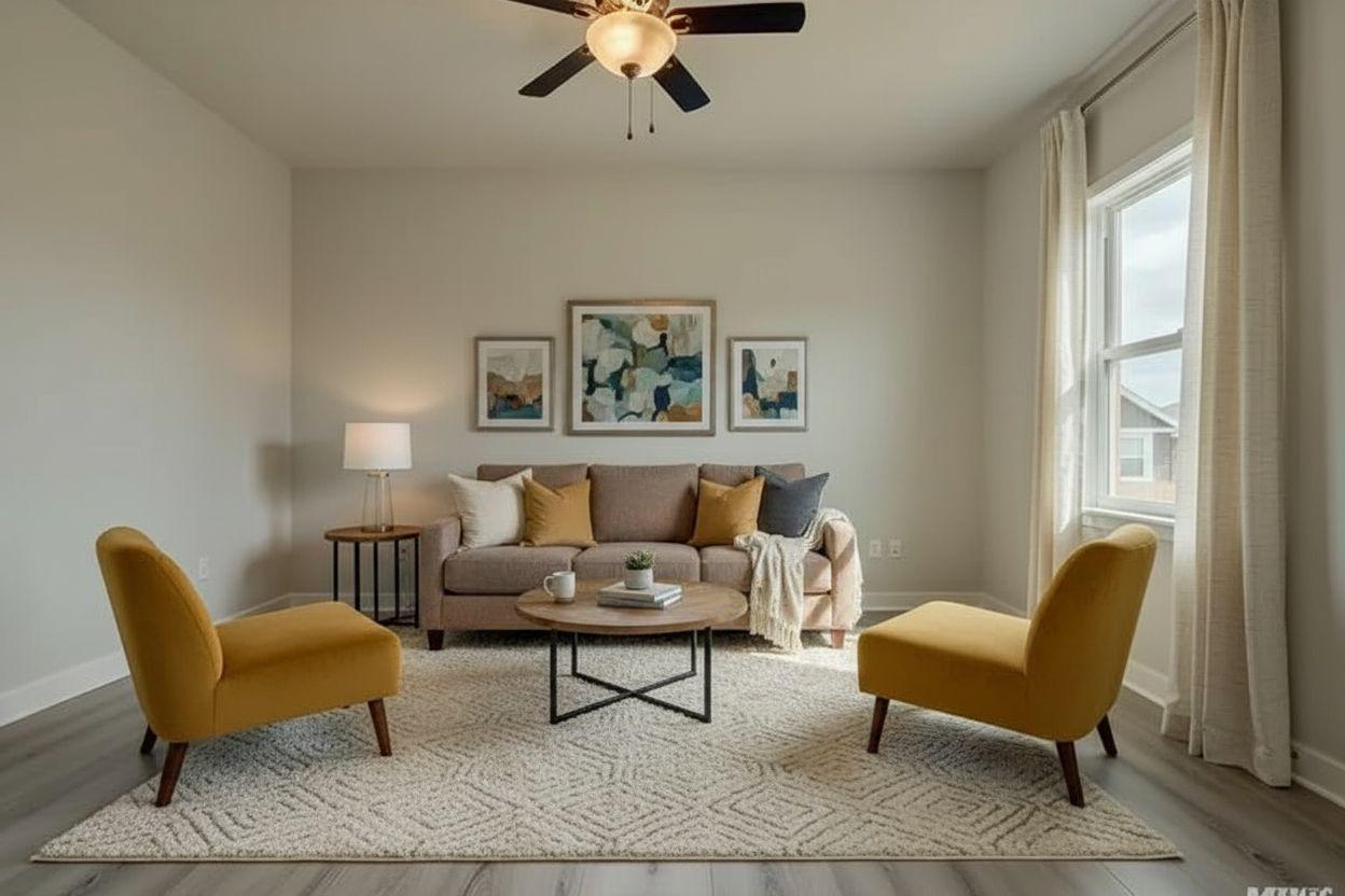 Modern living room after AI virtual staging by Renovaitor: Restyled Modern Living Room
