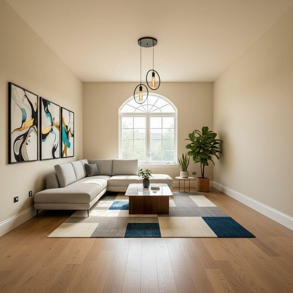 Modern living room after AI restyle by Renovaitor: Neutral & Balanced Space – Modern