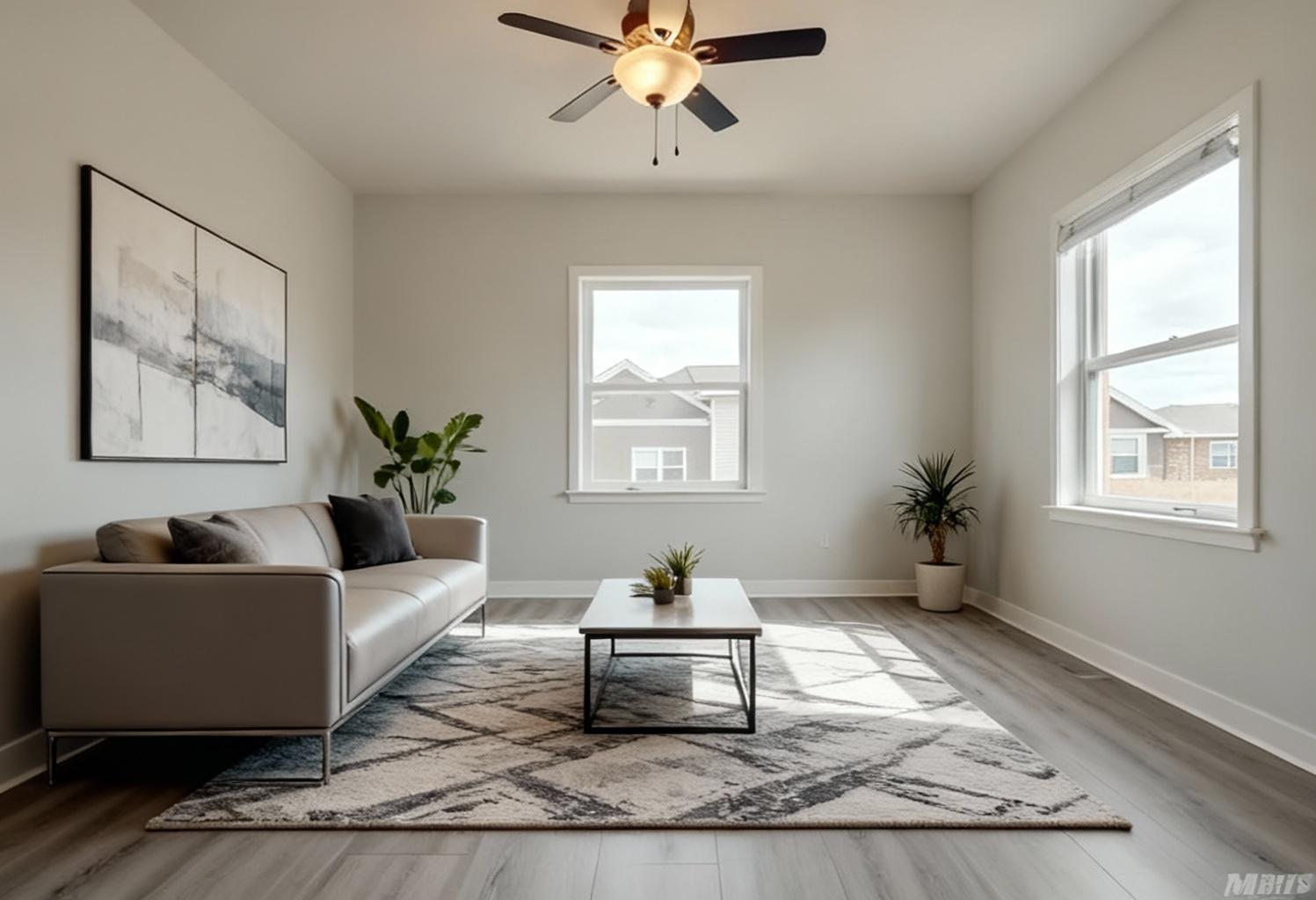 Modern living room after AI sketch-to-photo rendering by Renovaitor: Space – Modern