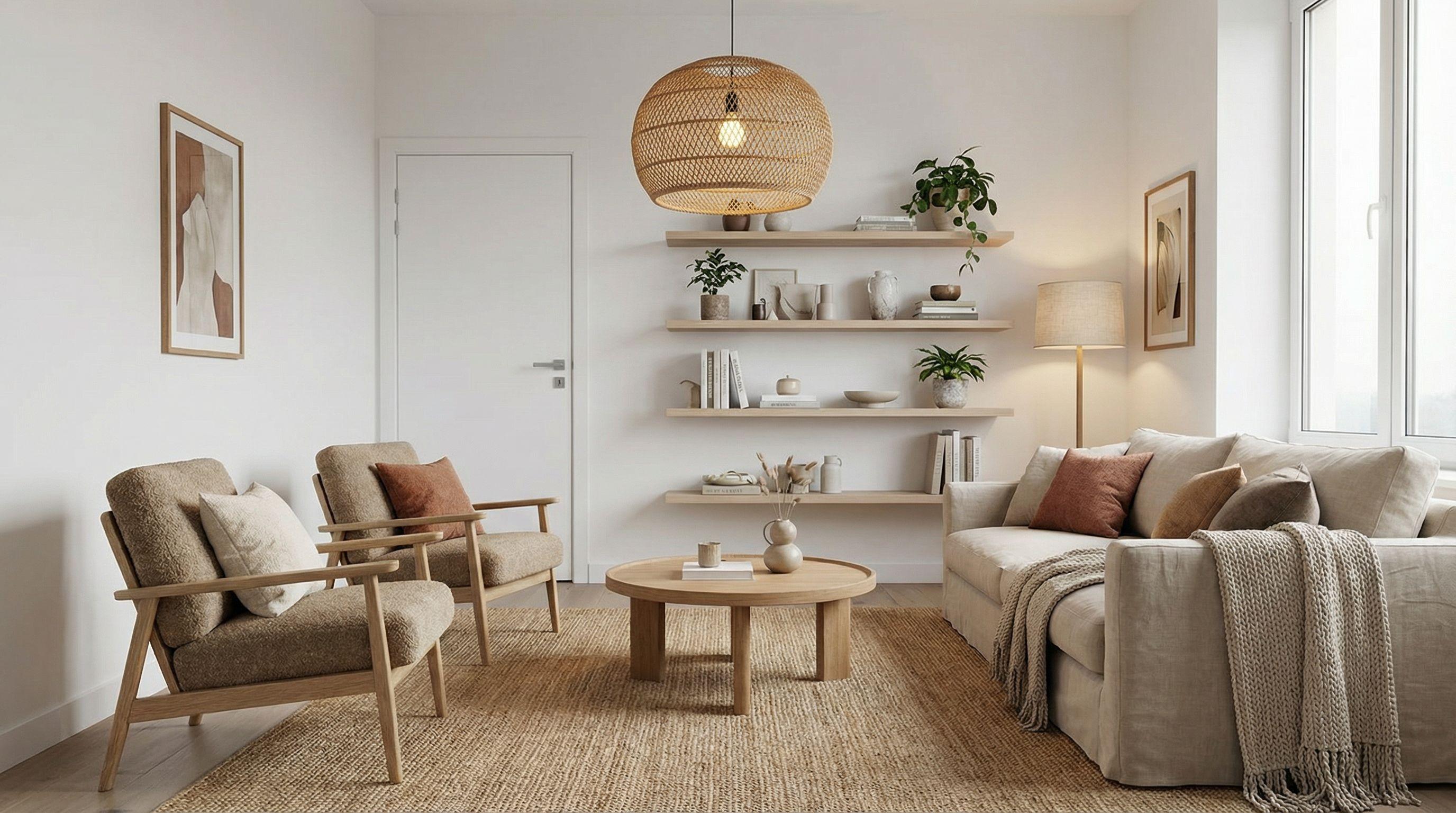 Modern living room after AI sketch-to-photo rendering by Renovaitor: Restyled Modern Living Room