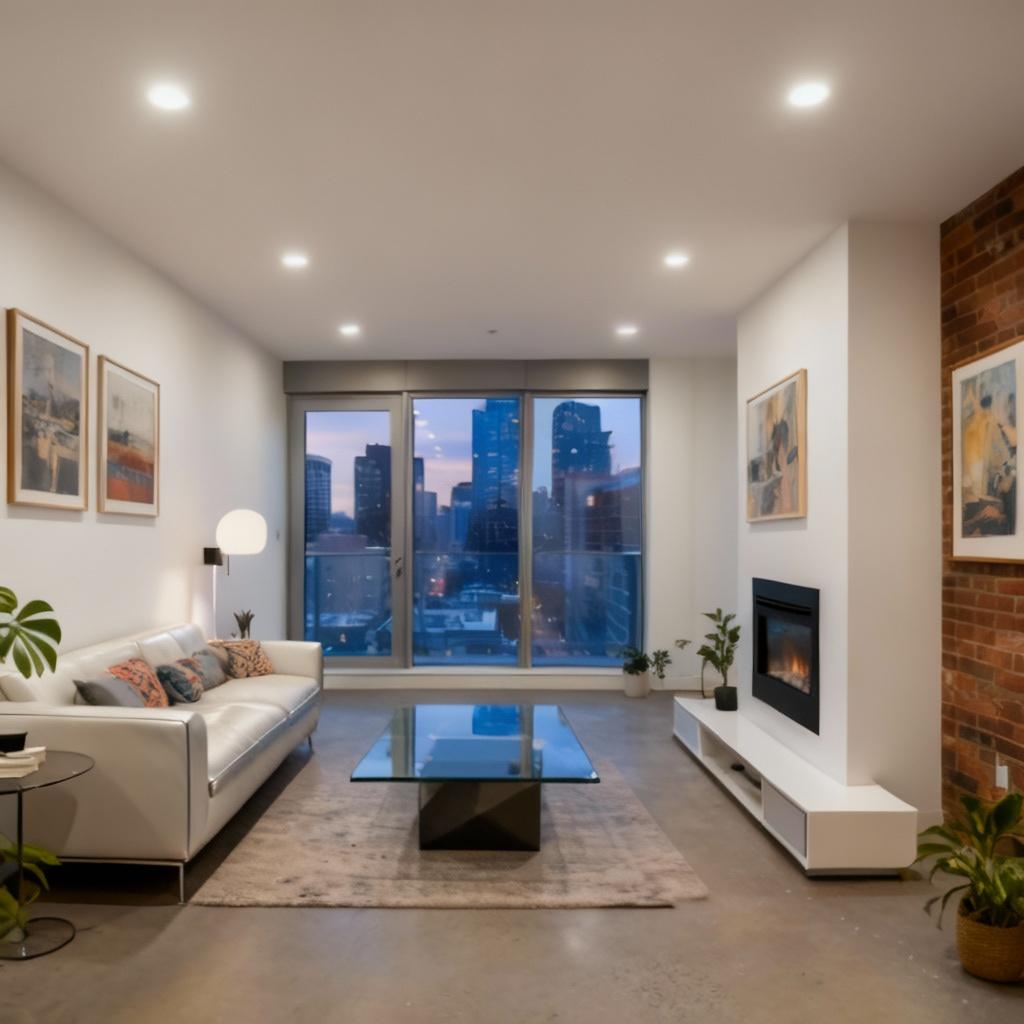 Modern living room after AI restyle by Renovaitor: Neutral & Balanced Living Room – Modern