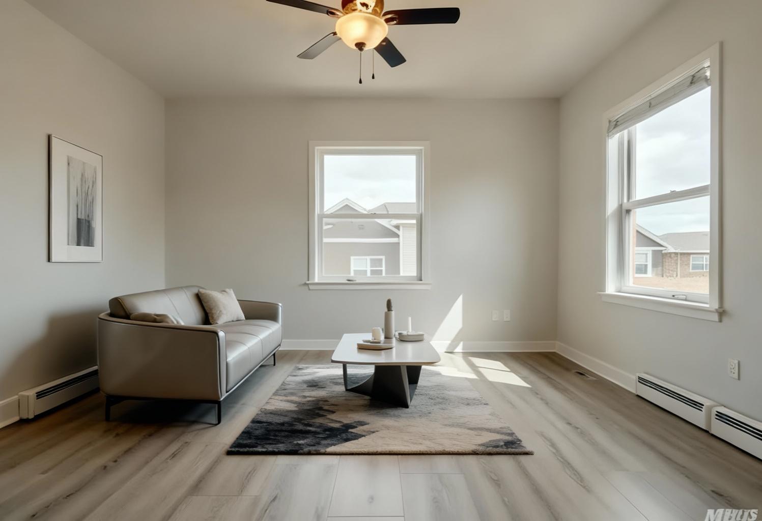 Modern living room after AI sketch-to-photo rendering by Renovaitor: Space – Modern