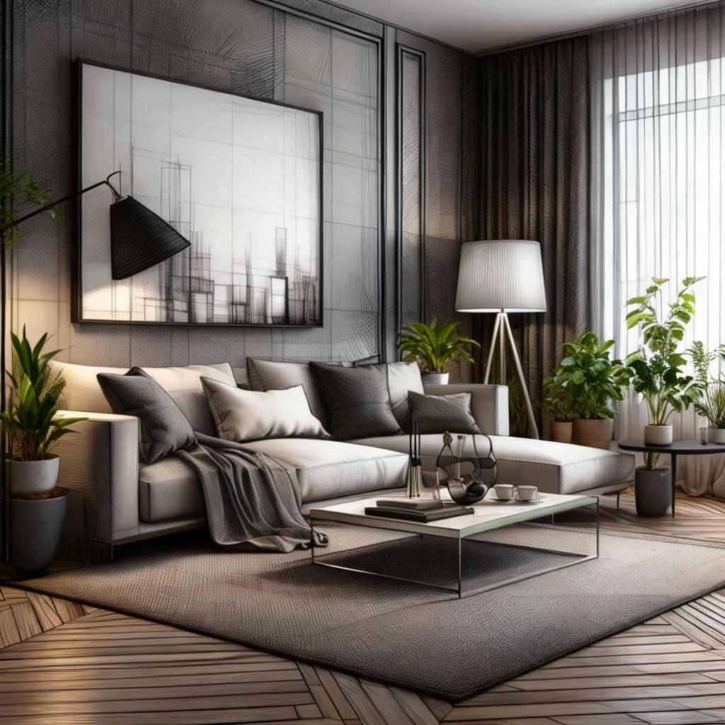 Modern living room after AI restyle by Renovaitor: Neutral & Balanced Living Room – Modern