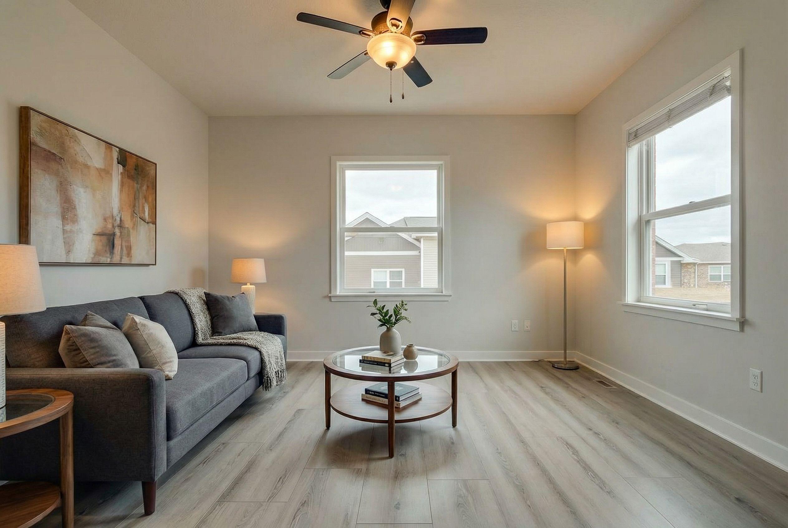 Modern bedroom after AI virtual staging by Renovaitor: Neutral & Balanced Bedroom – Contemporary
