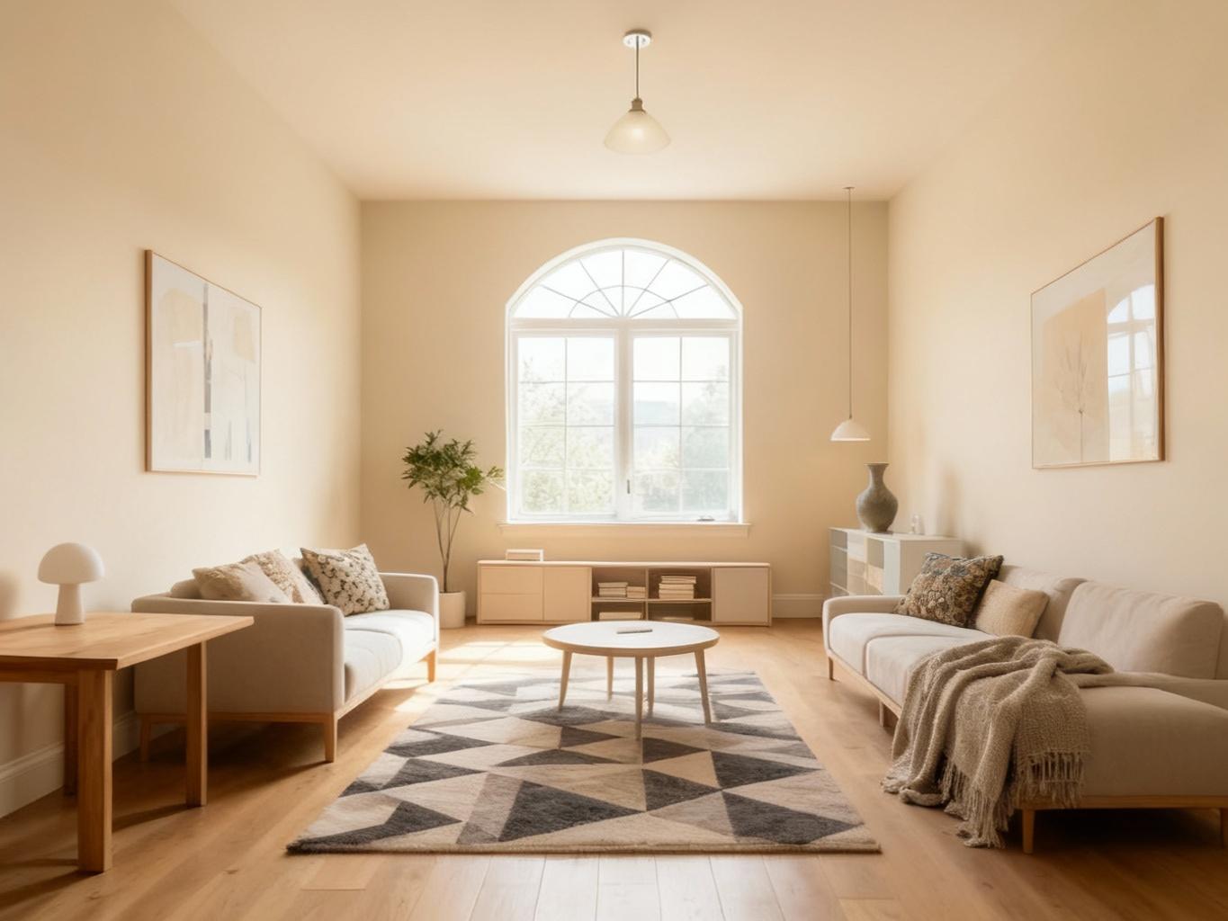 Modern living room after AI restyle by Renovaitor: Neutral & Balanced Living Room – Modern