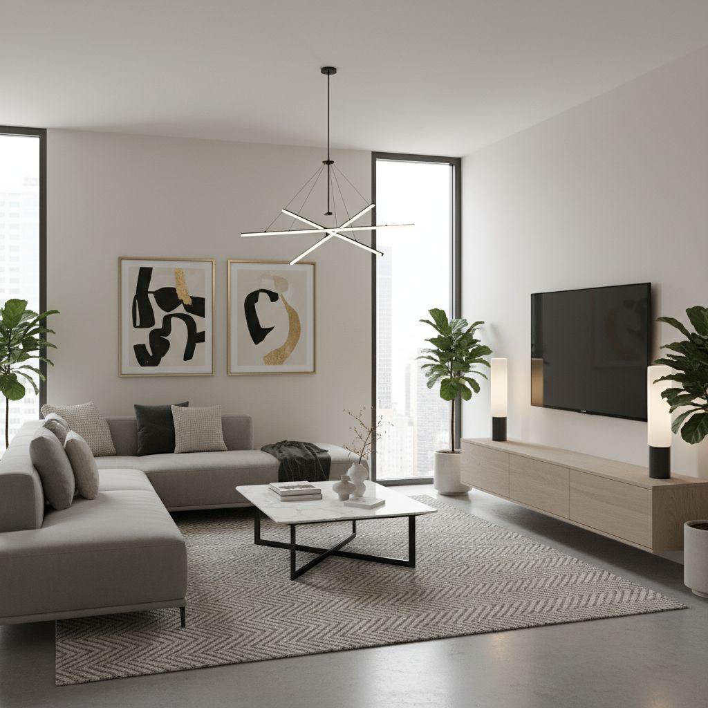 Modern living room after AI restyle by Renovaitor: Restyled Modern Living Room
