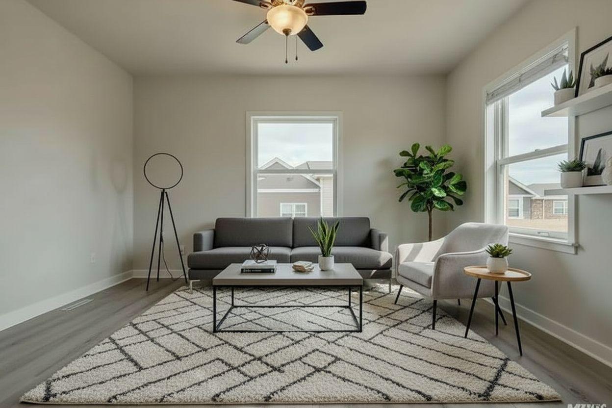 Modern bedroom after AI virtual staging by Renovaitor: Neutral & Balanced Bedroom – Modern