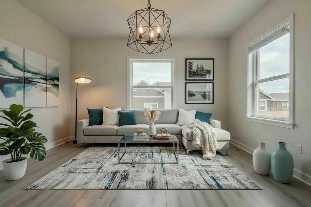 Modern living room after AI restyle by Renovaitor: Restyled Modern Living Room
