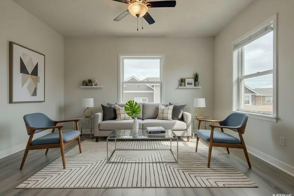 Modern bedroom after AI virtual staging by Renovaitor: Neutral & Balanced Bedroom – Modern
