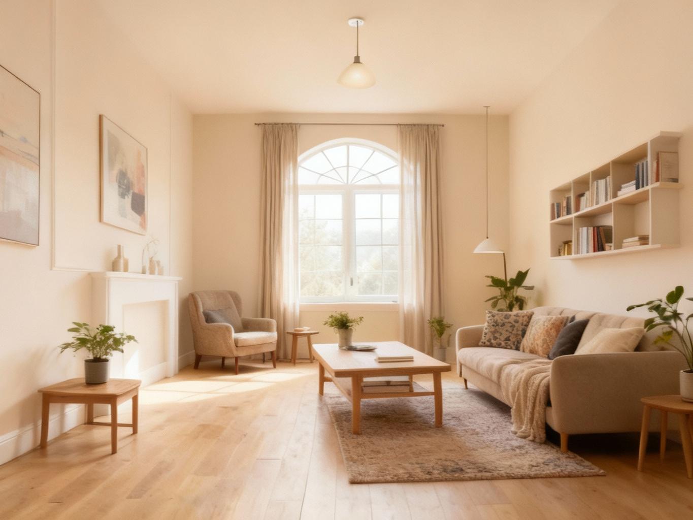 Modern living room after AI restyle by Renovaitor: Neutral & Balanced Living Room – Modern