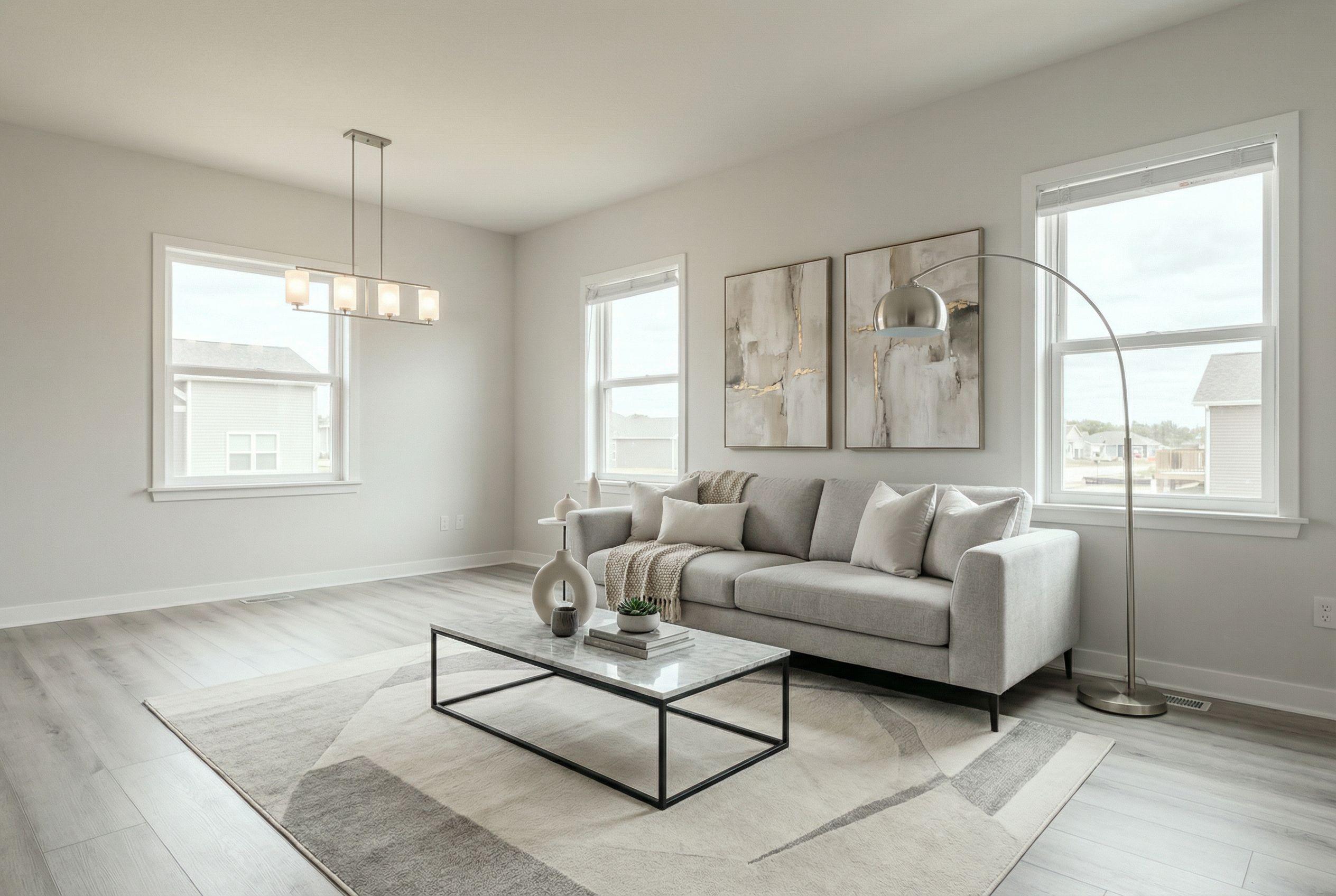 Modern living room after AI sketch-to-photo rendering by Renovaitor: Restyled Modern Living Room