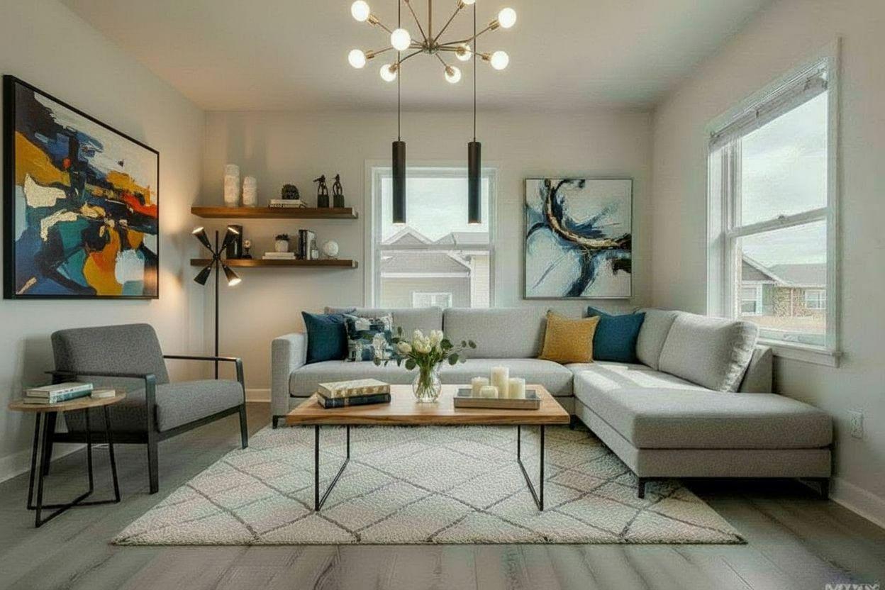 Modern living room after AI restyle by Renovaitor: Restyled Modern Living Room
