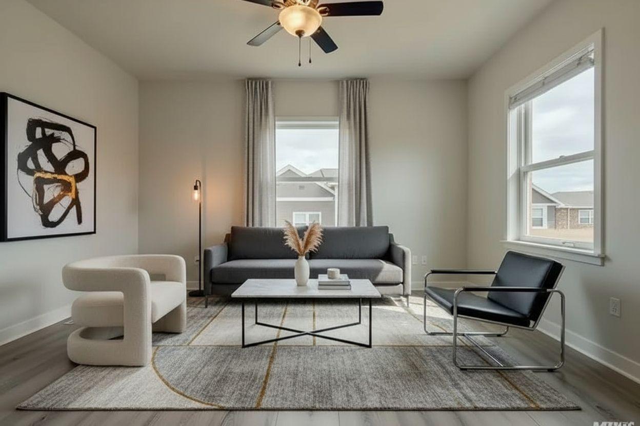 Modern bedroom after AI virtual staging by Renovaitor: Neutral & Balanced Bedroom – Minimalist