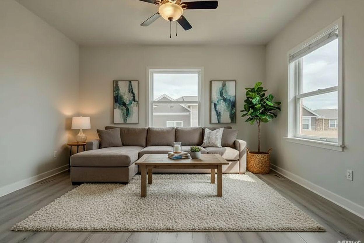 Modern bedroom after AI virtual staging by Renovaitor: Neutral & Balanced Bedroom – Modern
