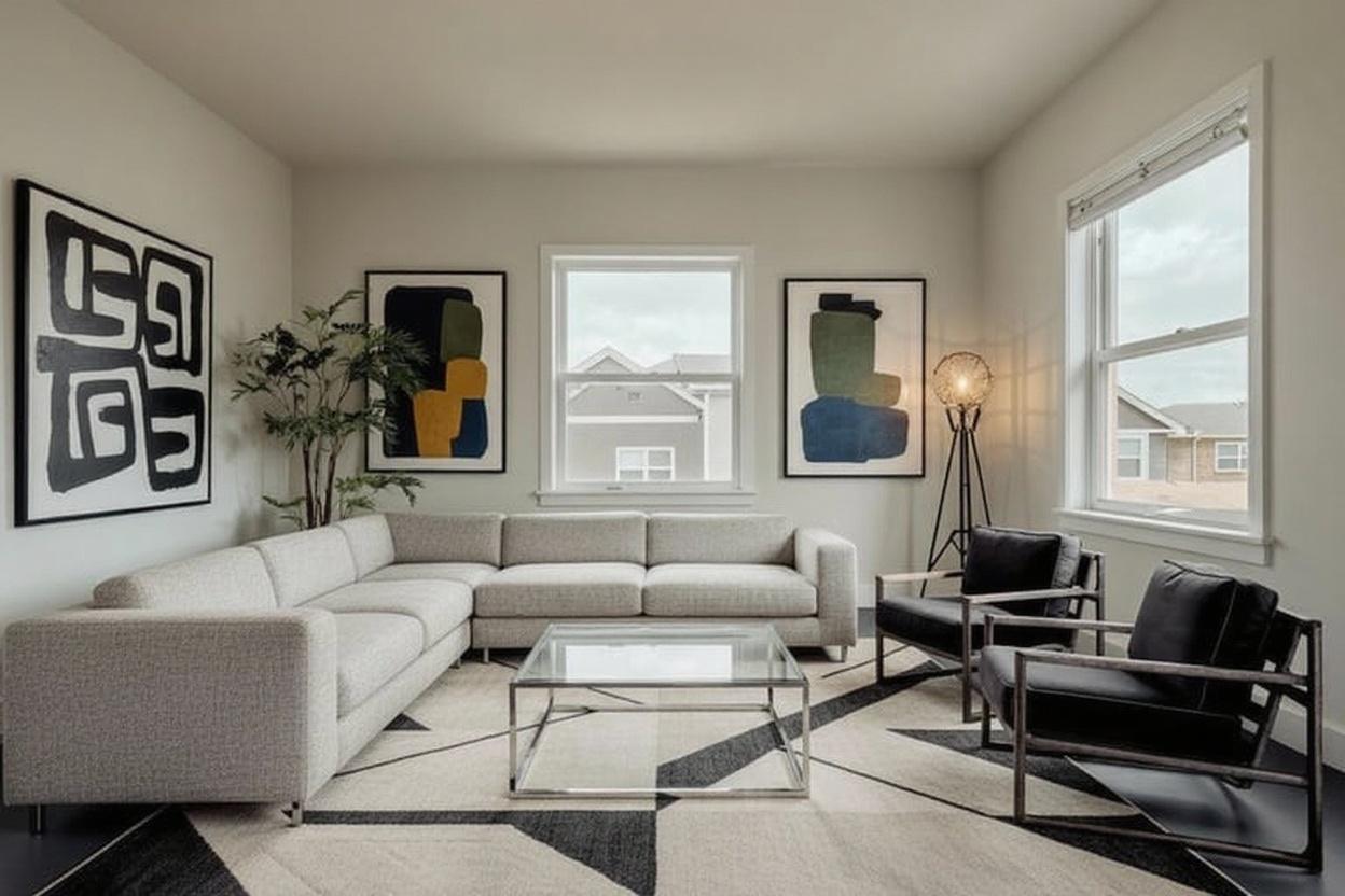 Modern living room after AI restyle by Renovaitor: Restyled Modern Living Room