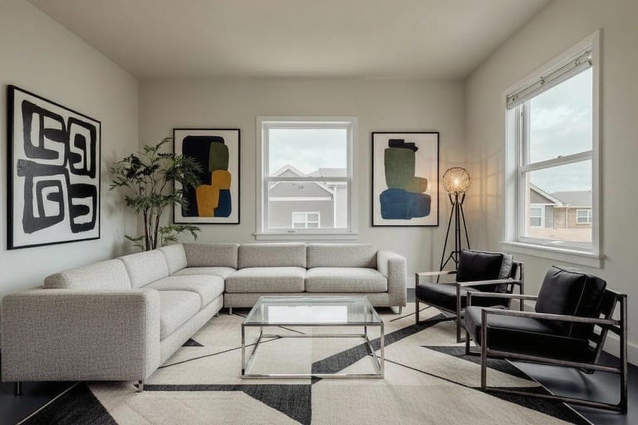 Modern living room after AI restyle by Renovaitor: Restyled Modern Living Room